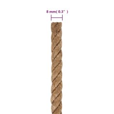 Vidaxl Jutové lano 50 m dlhé 8 mm hrubé