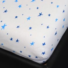 Home Elements Bavlnená plachta Jersey, 160x200 cm, modré hviezdičky