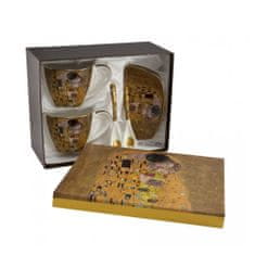 Home Elements  Porcelánová šálka a podšálka 2 x 250 ml, Klimt Bozk, zlatý