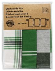 Home Elements  Súprava utierok z egyptskej bavlny 50*70 cm, 3 ks, Zelené listy