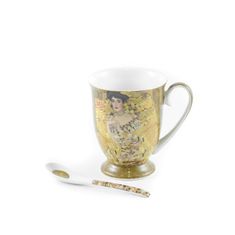 Home Elements  Porcelánový hrnček s lyžičkou 280 ml, Klimt Adele