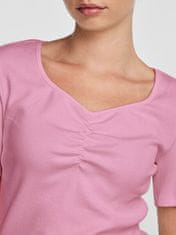Pieces Dámske tričko PCTANIA Slim Fit 17135430 Begonia Pink (Veľkosť S)
