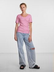 Pieces Dámske tričko PCTANIA Slim Fit 17135430 Begonia Pink (Veľkosť S)