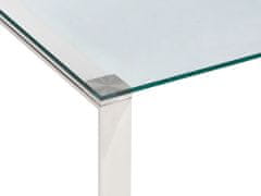 Beliani Konferenčný stolík so sklenenou doskou strieborný TILON