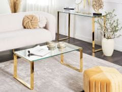 Beliani Konferenčný stolík so sklenenou doskou zlatý TILON