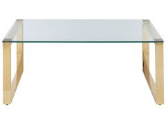 Beliani Konferenčný stolík so sklenenou doskou zlatý TILON