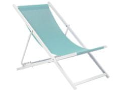 Beliani Skladacia plážová stolička tyrkysová/biela LOCRI II