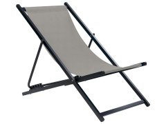 Beliani Skladacia plážová stolička sivá/čierna LOCRI II