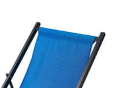 Beliani Skladacia plážová stolička modrá/čierna LOCRI II