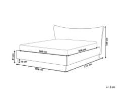 Beliani Zamatová posteľ 180 x 200 cm svetlosivá CHALEIX
