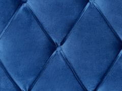 Beliani Zamatová posteľ s úložným priestorom 180 x 200 cm modrá LIEVIN