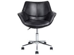 Beliani Kancelárska stolička z umelej kože čierna NEWDALE