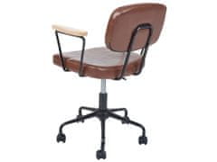 Beliani Kancelárska stolička z umelej kože hnedá ALGERITA
