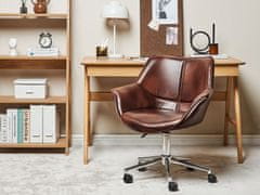 Beliani Kancelárska stolička z umelej kože hnedá NEWDALE