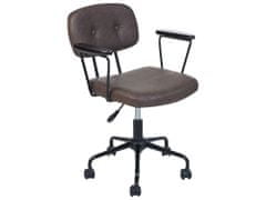 Beliani Kancelárska stolička z umelej kože tmavohnedá ALGERITA