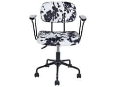 Beliani Zamatová kancelárska stolička čierna/biela ALGERITA