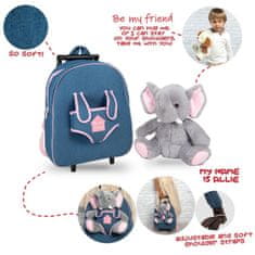 Perletti BE MY FRIEND, Detský denimový batoh na kolieskach s odnímateľnou hračkou HUSKY, 13051
