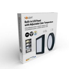 Solight LED mini panel CCT, prisazený, 24W, 1800lm, 3000K, 4000K, 6000K, štvorcový, čierna farba, WD175-B