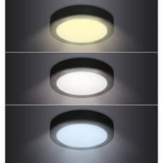 Solight LED mini panel CCT, prisazený, 24W, 1800lm, 3000K, 4000K, 6000K, okrúhly, čierna farba, WD174-B