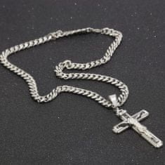 VIVVA® Pánsky náhrdelník z nehrdzavejúcej ocele s príveskom v tvare kríža | CRUCIFIXCHAIN