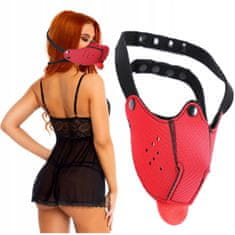 SpankMe Červená maska psa pre BDSM hry