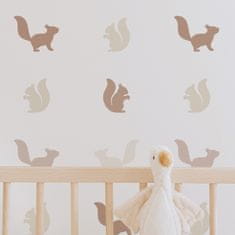 Funlife Samolepky na stenu pre deti vzorované veveričky 7 x 8 cm