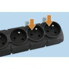 EMOS Prepäťová ochrana - 5 zásuviek, 1,5m, čierna plastová P53871 1909050153