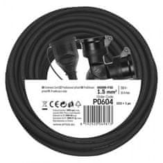 EMOS Vonkajší predlžovací kábel 25 m P0604, 2 zásuvky, 230 V, čierny 1901022500