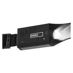 EMOS COB LED nabíjacia čelovka P3541, 380 lm, Li-Pol 1200 mAh, čierna 1441292150