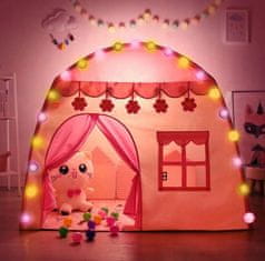 Kruzzel  23472 Detský stan - dievčenské so svetielkami ružový