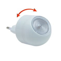 PHENOM LED nočná smerová lampička 1W/230V so svetelným senzorom a otočnou hlavou