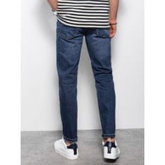 OMBRE Pánske rebrované džínsové nohavice REGULAR FIT tmavomodré V4 OM-PADP-0102 MDN122296 L