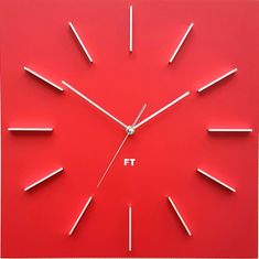 Dizajnové nástenné hodiny Future Time FT1010RD Square red 40cm