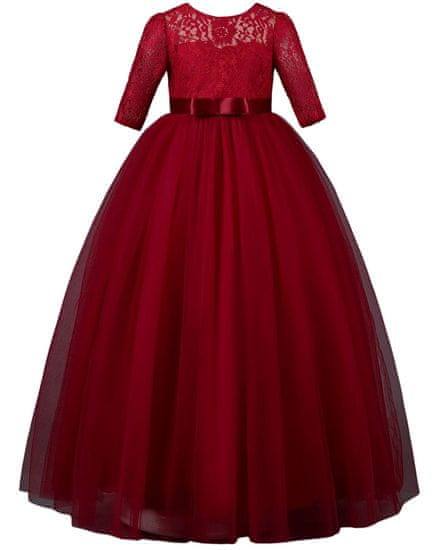 Princess Dievčenské spoločenské šaty veľkosti 128 - bordo
