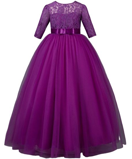 Princess Dievčenské spoločenské šaty veľkosti 128 - fialové
