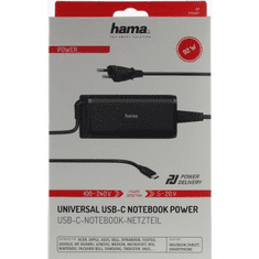 HAMA USB-C napájací zdroj, Power Delivery, 5-20 V, 92 W