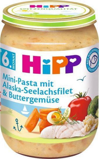 HiPP Mini cestoviny s aljašskou treskou v maslovej zelenine 190 g, 6m+