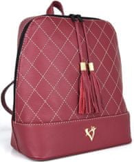 VegaLM Dámsky kožený ruksak z prírodnej kože v bordovej farbe