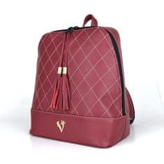 VegaLM Dámsky kožený ruksak z prírodnej kože v bordovej farbe