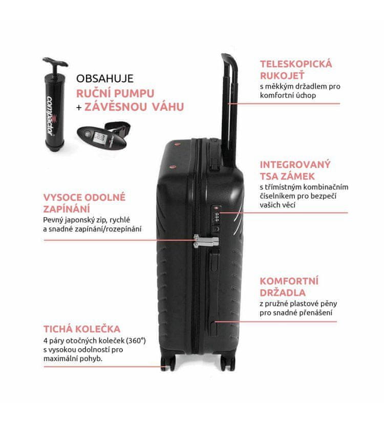 Cestovný kufor Compactor Hybrid Luggage L Vacuum System 46,5 x 26 x 68 cm, čierny