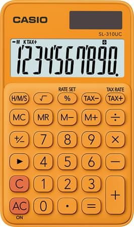 CASIO Kalkulačka vrecková, 10 miestny displej, "SL 310", oranžová