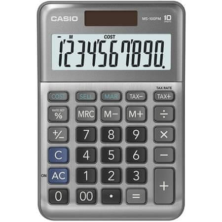 CASIO Kalkulačka "MS-100 FM", sivá, stolná, 10 číslic