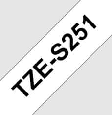BROTHER extrémně přilnavá páska TZE-S251/ bílá-černá/ 24mm