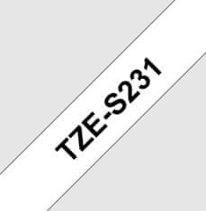BROTHER extrémně přilnavá páska TZE-S231/ bílá-černá/ 12mm