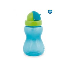 Canpol BABIES Fľaša športová so slamkou malá 270ml - modrá