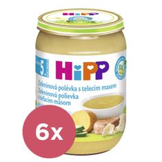 HiPP 6x BIO Zeleninová polievka s teľacím mäsom 190g
