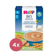 HiPP 4x BIO Kaša mliečna na dobrú noc s detskými keksami od 6. mesiaca, 250 g