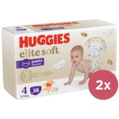 Huggies 2x Elite Soft Pants Nohavičky plienkové jednorázové 4 (9-14 kg) 38 ks