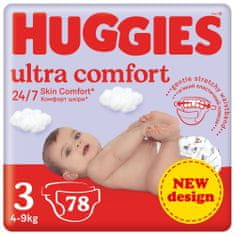 Huggies Plienky jednorazové Ultra Comfort Mega 3 (4-9 kg) 78 ks