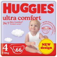 Huggies Plienky jednorázové Ultra Comfort Mega 4 (7-18 kg) 66 ks